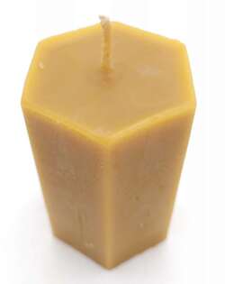 Beeswax hexagonal candle large 5.5 x 5.5 x 8 cm