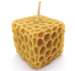 Beeswax candle cube cheese 4.5 x 4.5 cm