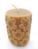 Beeswax candle cylinder daisy 5.5 x 8.5 cm