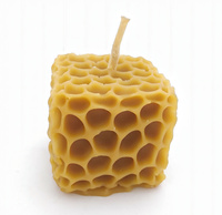 Beeswax candle cube cheese 4.5 x 4.5 cm