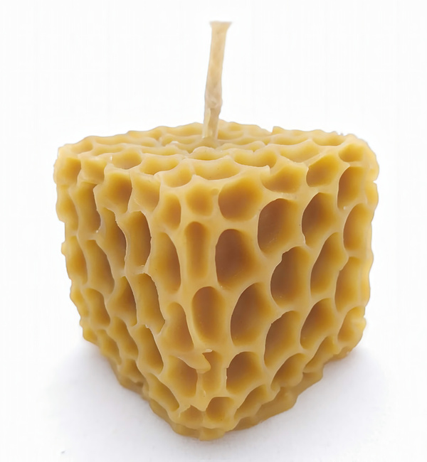 Beeswax candle cube cheese 4.5 x 4.5 cm