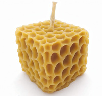 Beeswax candle cube cheese 4.5 x 4.5 cm