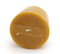 Beeswax candle, thick low cylinder 5.5 x 5.5 cm.